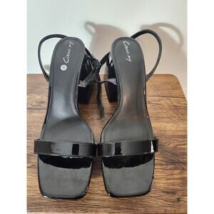 Women's 10 Black patent leather dress Platform Sandles by Sam Edelman